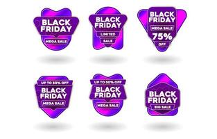 Set of Black Friday Sale Badge vector