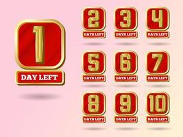 Set of Countdown Label vector