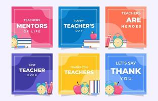 Teacher's Day Social Media Post Collection vector