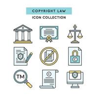 papel oficial y símbolos que representan la ley de derechos de autor vector