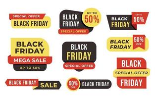 Black Friday Sale Sticker Set vector