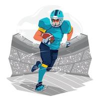 Super Bowl  Athlete in American Football Stadium Concept vector