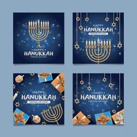 Set of Hanukkah Greeting Card vector