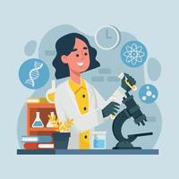 Female Scientist Working In The Lab vector