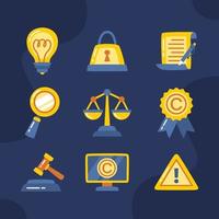 Copyright Legal Icon Collection vector