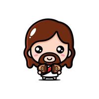 cute jesus christ cartoon design vector