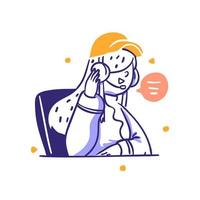 Ecommerce Customer Service receive consumer complain call Icon Concept hand drawn design style Vector Illustration