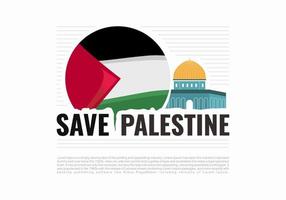 salvar Palestina. Fondo de pantalla de bandera de Palestina gratis, volante, banner. vector