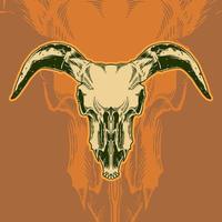 Illustration of line art with a skull object from a goat head vector