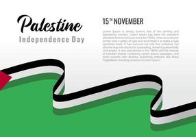 Día de la Independencia de Palestina con número de tipografía del 15 de noviembre. vector