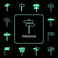 Signs related to various milestones vector