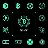 Cryptocurrency, bitcoin icon vector