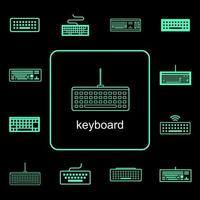 periféricos de computadora, icono de teclado vector