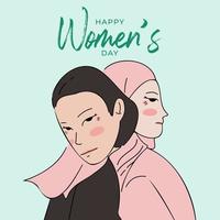 Cartoon characters vector illustration of Women's friendship or sisterhood