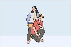 Stylish young couple , relationship, friendship concept illustration vector