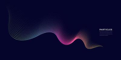 onda de línea colorida abstracta en uso de fondo negro para banner, cartel, sitio web. Ilustración de movimiento de flujo de curva.