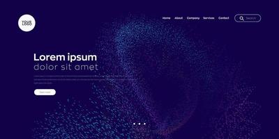 Landing page design. Dot composed wave graphic background. vector