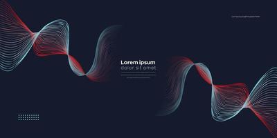 Wave vector element with abstract colorful gradient lines for website, banner and brochure. Modern background design.