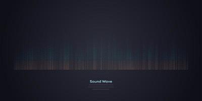 Vector sound wave. Abstract colorful digital music equalizer. Audio wave graph of frequency and spectrum vector illustration on dark background.