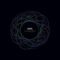 Abstract data tchnology background with colorful particle wave. vector