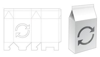 Packaging with stenciled arrow die cut template vector