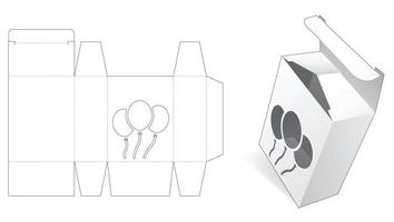 Packaging box with stenciled balloons die cut template vector