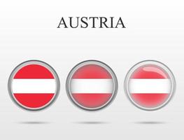 Flag of Austria in the form of a circle vector