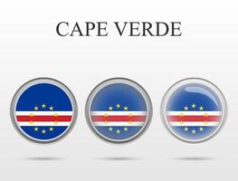 Flag of Cape Verde in the form of a circle vector