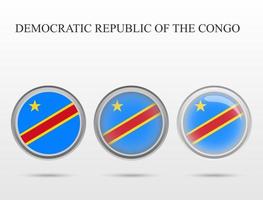 Flag of Democratic Republic of the Congo in the form of a circle vector