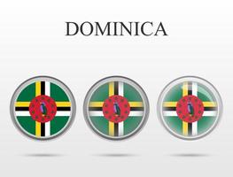 Flag of Dominica in the form of a circle vector