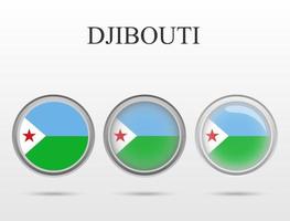 Flag of Djibouti in the form of a circle vector