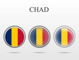 Flag of Chad in the form of a circle vector