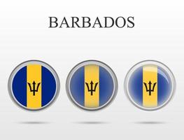 Flag of Barbados in the form of a circle vector