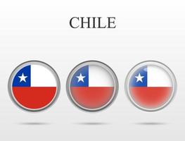 bandera de chile en forma de círculo vector