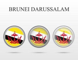 Flag of Brunei in the form of a circle vector