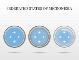 Flag of Federated States of Micronesia in the form of a circle vector