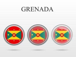 Flag of Grenada in the form of a circle vector