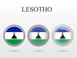 Flag of Lesotho in the form of a circle vector