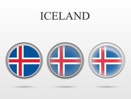 Flag of Iceland in the form of a circle vector