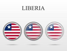 Flag of Liberia in the form of a circle vector