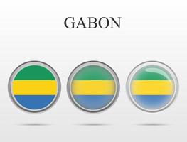 Flag of Gabon in the form of a circle vector