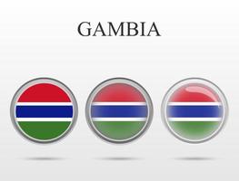 bandera de gambia en forma de círculo vector