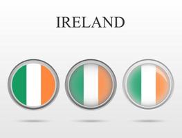 bandera de irlanda en forma de círculo vector