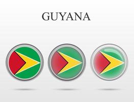 Bandera de Guyana en forma de círculo. vector