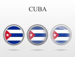 Flag of Cuba in the form of a circle vector