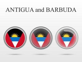 Flag of Antigua and Barbuda in the form of a circle vector