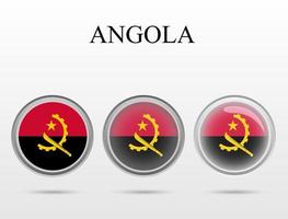 bandera de angola en forma de círculo vector