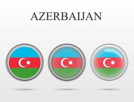 bandera de azerbaiyán en forma de círculo vector