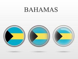 Flag of Bahamas in the form of a circle vector