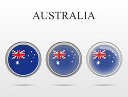 bandera de australia en forma de círculo vector